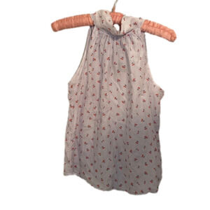 J. Crew tie neck cherry print top